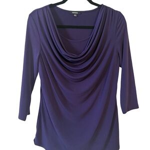 Premise Elegant Purple Cowl Neck Blouse